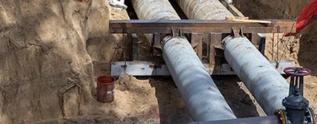 Travaux de voirie et enfouissement de canalisations de gaz naturel